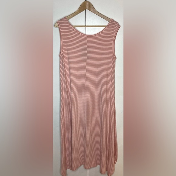 Gilmore Bamboo Pink And White Striped Tank Dress S/M New With Tags - Picture 6 of 15
